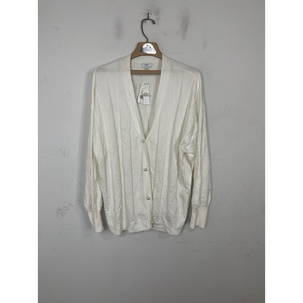 Crown‎ & Ivy Womens Atlas Ivory Pearl Button Cardigan Sweater 2X NWT S89412W